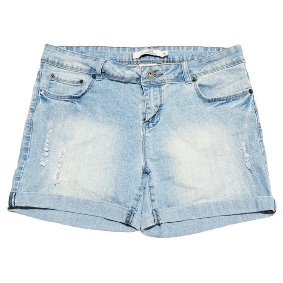 U2B Urban Basics Distressed Cuffed Jean Shorts 9 - Picture 1 of 5